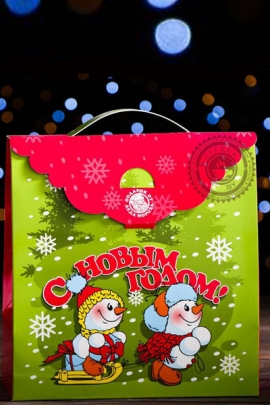 ПОДАРОК НОВОГОДНИЙ "СУМОЧКА СНЕГОВИКА" 700 гр