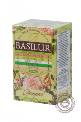 Чай BASILUR "Цветочное ассорти" зеленый 25 пакетов