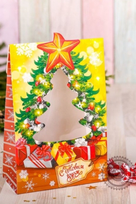 Коробка"Елочка" с окошком