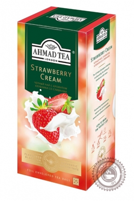 Чай AHMAD "Strawberry Cream" черный 25 пакетов
