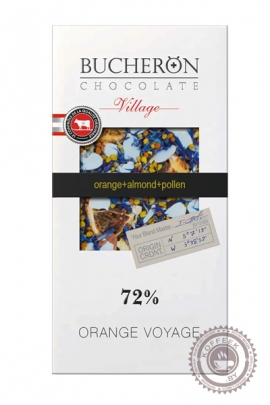 Шоколад "Bucheron" горький 100 гр с апельсино и миндалем