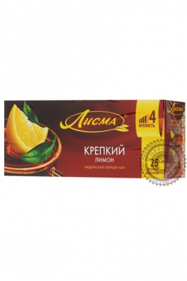 Чай Лисма "Крепкий Лимон" черный в пакетиках, 25 шт