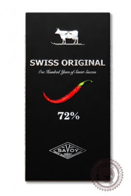 Шоколад SWISS ORIGINAL, горький с кайенским перцем 100 г