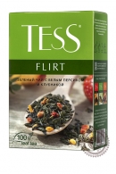 Чай TESS "Flirt" (белый персик +клубника) 100г зеленый